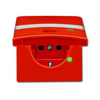 2CKA002064A0304 Розетка SCHUKO, 16А 250В, с крышкой, с защитными шторками, уплотнительное кольцо в комплекте,  c полем для надписи, серия Allwetter44, IP44, цвет оранжевый