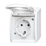 2CKA002083A0846 Розетка SCHUKO 16А 250В IP44 для открытого монтажа, серия ocean, цвет альпийский белый