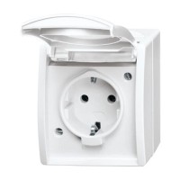 2CKA002083A0846 Розетка SCHUKO 16А 250В IP44 для открытого монтажа, серия ocean, цвет альпийский белый