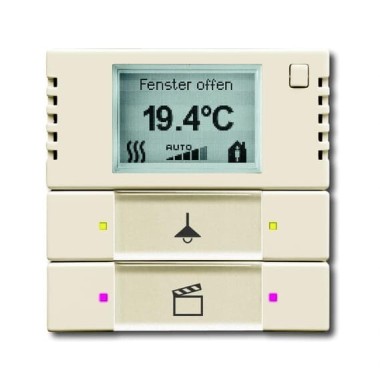 2CKA006134A0342 6128/28-840-500 Терморегулятор KNX с дисплеем и сенсором, 2/4-клавишный, Династия, латунь античная