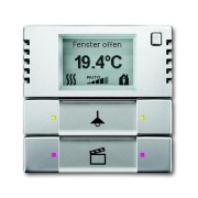 2CKA006134A0335 6128/28-866-500 Терморегулятор KNX с дисплеем и сенсором, 2/4-клавишный, нержавеющая сталь