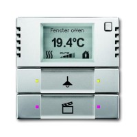 2CKA006134A0335 6128/28-866-500 Терморегулятор KNX с дисплеем и сенсором, 2/4-клавишный, нержавеющая сталь