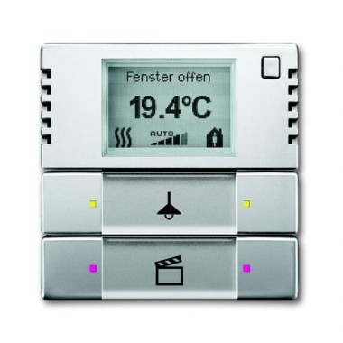 2CKA006134A0335 6128/28-866-500 Терморегулятор KNX с дисплеем и сенсором, 2/4-клавишный, нержавеющая сталь