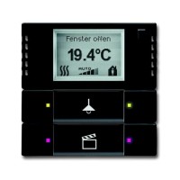 2CKA006134A0339 6128/28-885-500 Терморегулятор KNX с дисплеем и сенсором, 2/4-клавишный, чёрный бархат