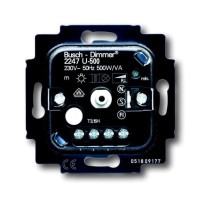 2CKA006512A0302 Механизм светорегулятора Busсh-Dimmer для ламп накаливания и НВ галогенных ламп с индуктивным трансформатором, поворотный, 20-500 Вт/ВA, для скрытой установки