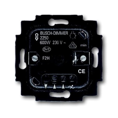 2CKA006515A0840 Механизм светорегулятора Busch-Dimmer для ламп накаливания, поворотный, 60-600 Вт/ВA, для скрытой установки