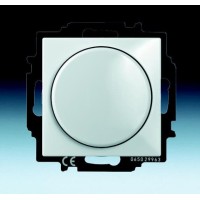 2CKA006515A0842 Механизм светорегулятора Busch-Dimmer с центральной платой (накладкой), 60-400 Вт, серия Basic 55, цвет альпийский белый