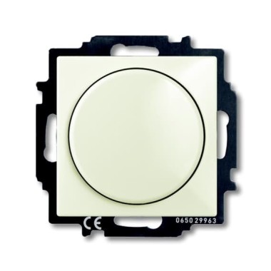 2CKA006515A0847 Механизм светорегулятора Busch-Dimmer с центральной платой (накладкой), 60-400 Вт, серия Basic 55, цвет chalet-white