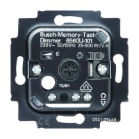 2CKA006560A1207 Механизм светорегулятора Busch-Dimmer для ламп накаливания и НВ галогенных ламп с индуктивным трансформатором, клавишный, 20-500 Вт/Ва, для скрытой установки