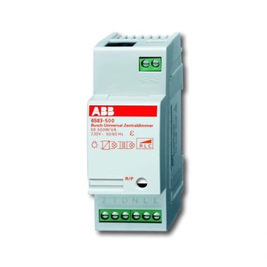 2CKA006590A0178 Механизм светорегулятора Busch-Dimmer для ламп накаливания, НВ галогенных ламп с электронным или индуктивным трансформаторомб 500 Вт/ВА, для установки на DIN-рейку