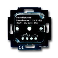 2CKA006599A2873 Механизм светорегулятора Busch-Dimmer  для люминесцентных ламп с ЭПРА, поворотный, 500 Вт, 50мА, 1-10 В, для скрытой установки