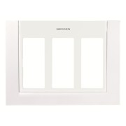 2CLA117300T1101 Панель лицевая для бокса рабочего места открытого/скрытого монтажа на 3 двойных адаптера с декоративной накладкой, цвет альпийский белый