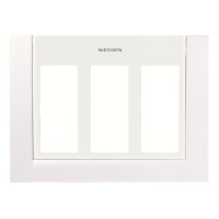 2CLA117300T1101 Панель лицевая для бокса рабочего места открытого/скрытого монтажа на 3 двойных адаптера с декоративной накладкой, цвет альпийский белый