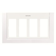 2CLA117400T1101 Панель лицевая для бокса рабочего места открытого/скрытого монтажа на 4 двойных адаптера с декоративной накладкой, цвет альпийский белый