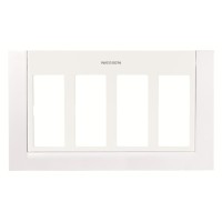 2CLA117400T1101 Панель лицевая для бокса рабочего места открытого/скрытого монтажа на 4 двойных адаптера с декоративной накладкой, цвет альпийский белый