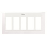 2CLA117500T1101 Панель лицевая для бокса рабочего места открытого/скрытого монтажа на 5 двойных адаптеров с декоративной накладкой, цвет альпийский белый