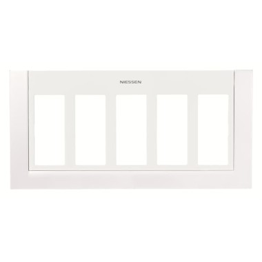 2CLA117500T1101 Панель лицевая для бокса рабочего места открытого/скрытого монтажа на 5 двойных адаптеров с декоративной накладкой, цвет альпийский белый