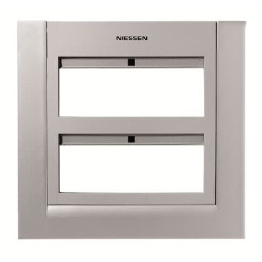 2CLA127200T1301 Панель лицевая для бокса поста централизации открытого/скрытого монтажа на 12 модулей (2 ряда), цвет серебристый