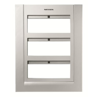 2CLA127300T1301 Панель лицевая для бокса поста централизации открытого/скрытого монтажа на 18 модулей (2 ряда), цвет серебристый