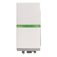 2CLA210150N1101 Механизм 1-клавишного 1-полюсного выключателя с клавишей с контрольной подсветкой, 1-модульный, серия Zenit, цвет альпийский белый