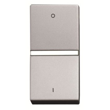 2CLA210200N1301 Механизм 1-клавишного переключателя с клавишей, 1-модульный, серия Zenit, цвет серебристый