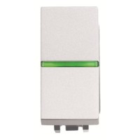 2CLA210450N1101 Механизм 1-клавишной кнопки с клавишей с контрольной подсветкой, 1-модульный, серия Zenit, цвет альпийский белый