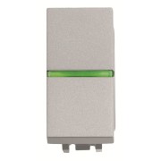 2CLA210250N1301 Механизм 1-клавишного переключателя с клавишей с контрольной подсветкой, 1-модульный, серия Zenit, цвет серебристый