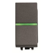 2CLA210450N1801 Механизм 1-клавишной кнопки с клавишей с контрольной подсветкой, 1-модульный, серия Zenit, цвет антрацит