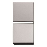 2CLA210460N1301 Механизм 1-клавишной кнопки с нормально-закрытым контактом с клавишей без символа, 1-модульный, серия Zenit, цвет серебристый