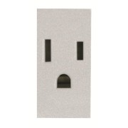 2CLA212800N1301 Механизм розетки US стандарта с заземлением (2P+E), 1M, 15А / 127В, серия Zenit, цвет серебристый