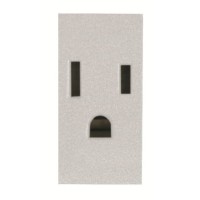 2CLA212800N1301 Механизм розетки US стандарта с заземлением (2P+E), 1M, 15А / 127В, серия Zenit, цвет серебристый