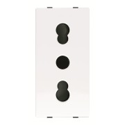 2CLA213300N1101 Механизм розетки ITA стандарта с заземлением (2P+E), 1M, 16А / 127В, серия Zenit, цвет альпийский белый