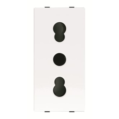 2CLA213300N1101 Механизм розетки ITA стандарта с заземлением (2P+E), 1M, 16А / 127В, серия Zenit, цвет альпийский белый