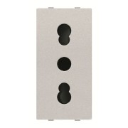 2CLA213300N1301 Механизм розетки ITA стандарта с заземлением (2P+E), 1M, 16А / 127В, серия Zenit, цвет серебристый