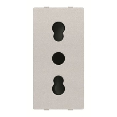 2CLA213300N1301 Механизм розетки ITA стандарта с заземлением (2P+E), 1M, 16А / 127В, серия Zenit, цвет серебристый