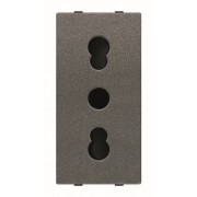 2CLA213300N1801 Механизм розетки ITA стандарта с заземлением (2P+E), 1M, 16А / 127В, серия Zenit, цвет антрацит