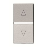 2CLA214400N1301 Механизм выключателя жалюзи кнопочный, без фиксации, 1-модульный, серия Zenit, цвет серебристый