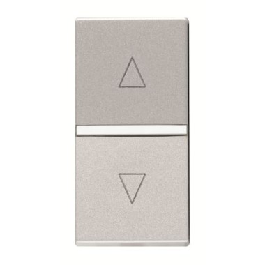 2CLA214400N1301 Механизм выключателя жалюзи кнопочный, без фиксации, 1-модульный, серия Zenit, цвет серебристый