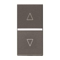 2CLA214400N1801 Механизм выключателя жалюзи кнопочный, без фиксации, 1-модульный, серия Zenit, цвет антрацит