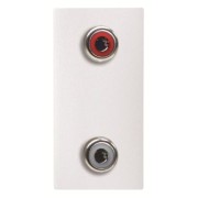 2CLA215520N1101 Механизм 2xRCA разъёма, красный+белый, 1-модульный, серия Zenit, цвет альпийский белый