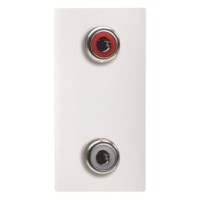 2CLA215520N1101 Механизм 2xRCA разъёма, красный+белый, 1-модульный, серия Zenit, цвет альпийский белый