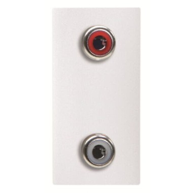 2CLA215520N1101 Механизм 2xRCA разъёма, красный+белый, 1-модульный, серия Zenit, цвет альпийский белый 2CLA215520N1101 Механизм 2xRCA разъёма, красный+белый, 1-модульный, серия Zenit, цвет альпийский белый