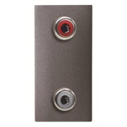 2CLA215520N1801 Механизм 2xRCA разъёма, красный+белый, 1-модульный, серия Zenit, цвет антрацит