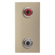 2CLA215520N1901 Механизм 2xRCA разъёма, красный+белый, 1-модульный, серия Zenit, цвет шампань