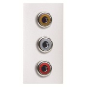 2CLA215530N1101 Механизм 3xRCA разъёма, красный+белый+жёлтый, 1-модульный, серия Zenit, цвет альпийский белый