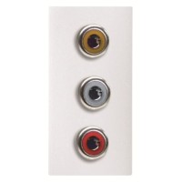 2CLA215530N1101 Механизм 3xRCA разъёма, красный+белый+жёлтый, 1-модульный, серия Zenit, цвет альпийский белый
