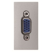 2CLA215550N1301 Механизм VGA (DE-15) 3.5мм разъёма, 1-модульный, серия Zenit, цвет серебристый