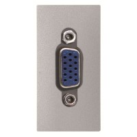2CLA215550N1301 Механизм VGA (DE-15) 3.5мм разъёма, 1-модульный, серия Zenit, цвет серебристый