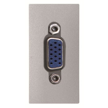 2CLA215550N1301 Механизм VGA (DE-15) 3.5мм разъёма, 1-модульный, серия Zenit, цвет серебристый