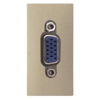 2CLA215550N1901 Механизм VGA (DE-15) 3.5мм разъёма, 1-модульный, серия Zenit, цвет шампань